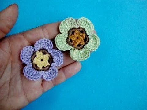 Видео: Crochet flower free Вязаный цветок Урок 59