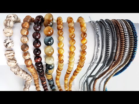 Видео: ТИГРОВЫЙ, БЫЧИЙ, СОКОЛИНЫЙ глаз, проставочные бусины гематита, яшма. Натуральные камни с Алиэкспресс
