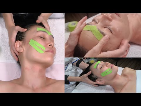 Видео: Массаж лица + Тейпы для расслабления межбровных и скуловых мышц от Айгерим Жумадиловой [АСМР]
