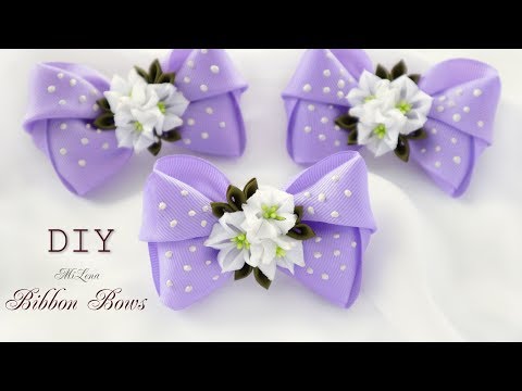 Видео: БАНТИКИ С ЦВЕТАМИ, МК / DIY CHIFFON FLOWERS BOWS