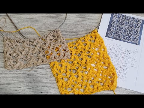 Видео: Узор для летних вещей. Очень красивый ажурный узор спицами.