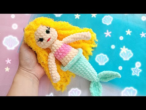 Видео: 🧜‍♀️КРАСИВАЯ РУСАЛОЧКА ИЗ ПЛЮШЕВОЙ ПРЯЖИ ВЯЗАНАЯ КРЮЧКОМ🌊crochet mermaid💙gehäkelte Meerjungfrau