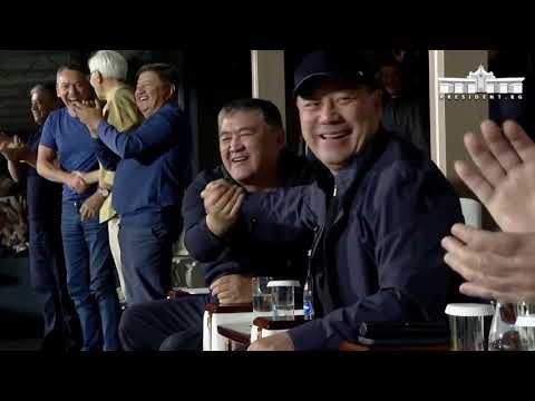 Видео: Президент Садыр Жапаров Кыргызстан менен Шри-Ланка курама командаларынын беттешине барды