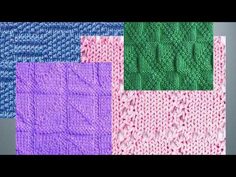 Видео: Узоры КВАДРАТЫ - КЛЕТКИ- 2 спицами со схемами Diy Knitting Knitted