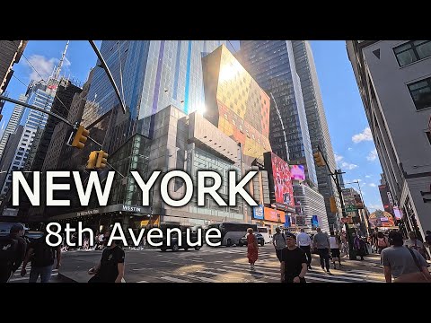 Видео: New York - Walking tour 8th Avenue  NYC 4К 60fps HDR