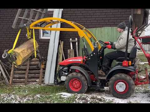 Видео: МиниМТЗ+Щётка коммунальная для мини трактора.