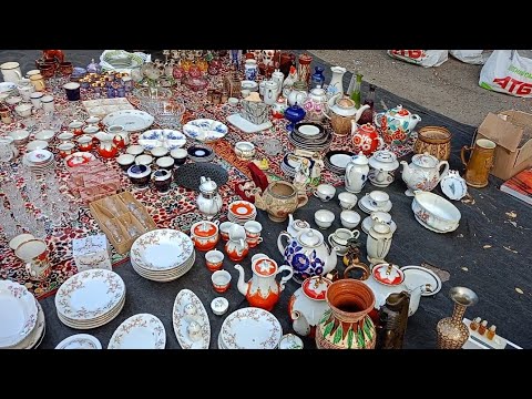 Видео: Продаю много посуды на Барахолке в Киеве.