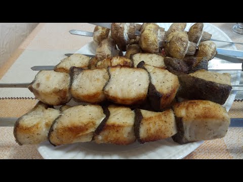 Видео: ШАШЛЫК из РЫБЫ  "КЛЫКАЧ" с ГРИБАМИ на ЭЛЕКТРОШАШЛЫЧНИЦЕ !!!