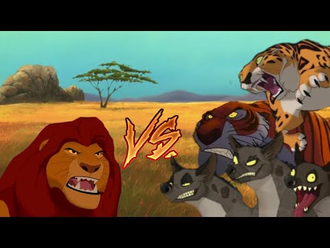 Видео: Муфаса 🦁 vs Шерхан 🐯 & Сабор 🐆 & Гиены 🐕🐕🐕