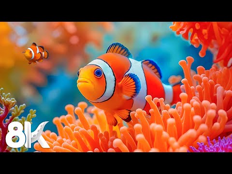 Видео: Подводный мир 8K ULTRA HD — исследуйте морскую жизнь и животных под расслабляющую музыку для сна