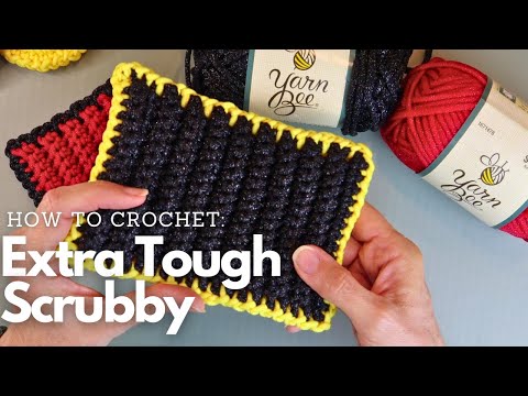 Видео: Вязание крючком RUFF N TUFF Scrubby для САМЫХ СЛОЖНЫХ РАБОТ | Всего один стежок | Подходит для на...