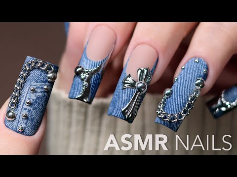 Видео: 🎸 Панк & Деним Ногти ASMR | Пошаговый Урок по Дизайну Ногтей | Расслабляюще & Удовлетворяюще 💅🏻
