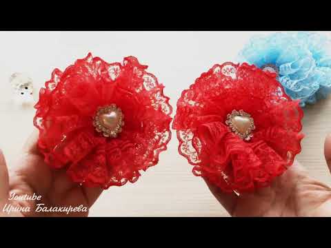 Видео: МК Пышные Воздушные Бантики из Кружева за 5 минут/DIY Lush lace bows in 5 minutes.