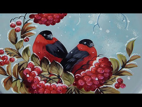 Видео: Рисую Снегирей к Новому Году. Большой мастер-класс от Ларисы Гончаровой
