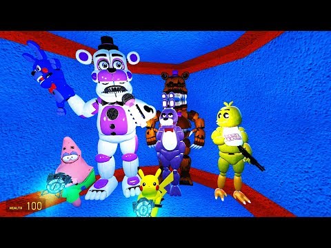 Видео: АНИМАТРОНИКИ ГОНЯЮТСЯ ЗА НАМИ В ЛАБИРИНТЕ FNAF COOP ► Garry's Mod