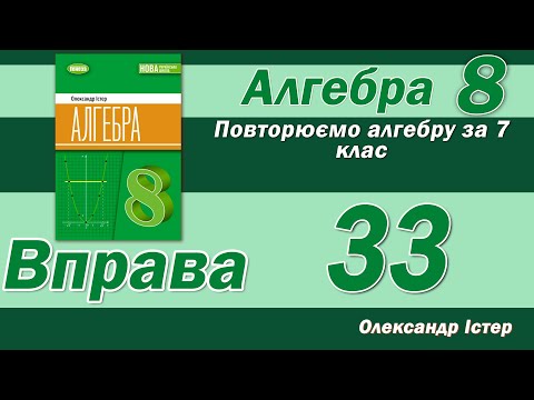 Видео: Істер Вправа 33. Алгебра 8 клас