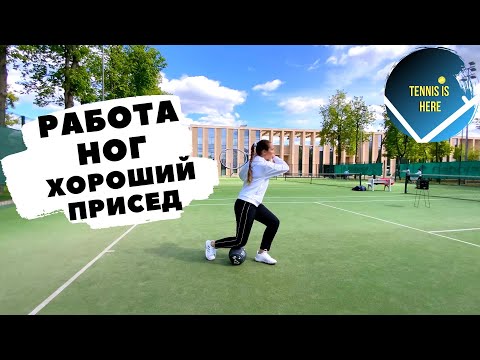 Видео: Большой теннис  Хороший присед, работа ног