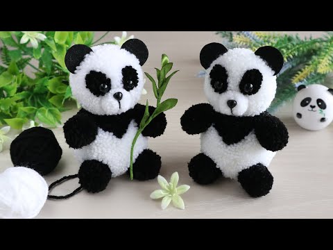 Видео: 🐼💕Милая ПАНДА из пряжи БЕЗ ВЯЗАНИЯ! 🐼 Pom Pom Panda DIY