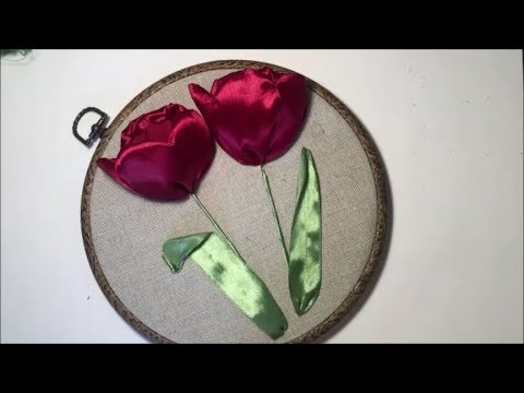 Видео: Тюльпан вышитый лентами / Ribbon embroidered Tulip