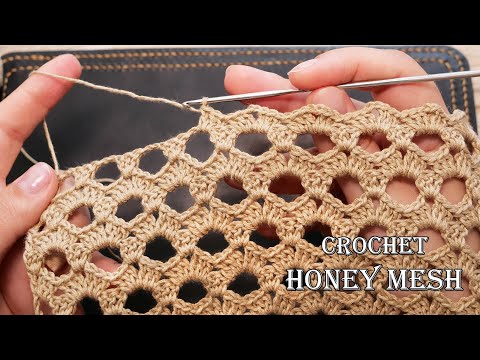 Видео: Медовая Сетка Крючком 🐝 Crochet Honey Mesh 🏵