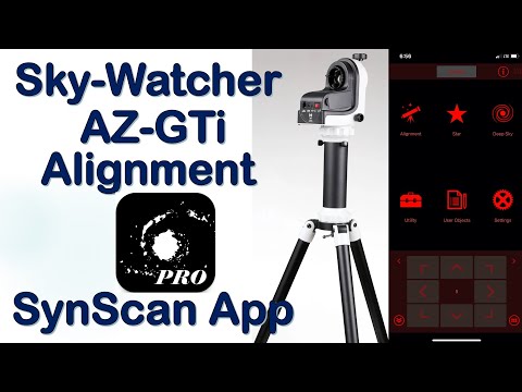 Видео: Монтировка Sky-Watcher AZ-GTi, часть II — простая настройка с помощью приложения SynScan Pro.