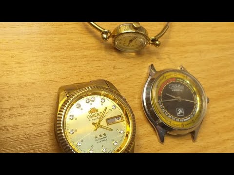 Видео: Часы с барахолки,ориент,чайка,слава. Видео 1