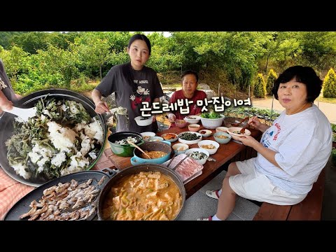Видео: Папа хвалил мой рис с гондере и мясом!ㅣОгород, рынок Гвесан, палтус, doenjang