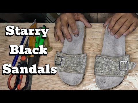 Видео: Преобразите изношенные сандалии в стильные чёрные сандалии со звездой | DIY ремонт обуви
