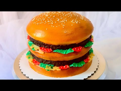 Видео: Торт Бургер 🍔 3D🔥🔥🔥💣💣💣Как сделать торт Бургер 🍔 Легко и просто💣💣🔥🔥🔥Часть 2 Burger