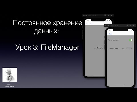 Видео: Постоянное хранение данных Урок 3 FileManager