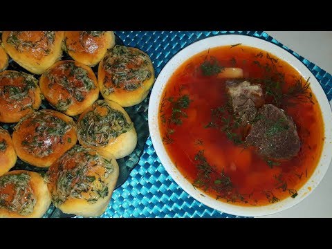 Видео: БОРЩ!!! Такого вкусного БОРЩА вы еще не ели / ЧЕСНОЧНЫЕ ПАМПУШКИ к БОРЩУ