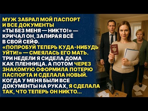 Видео: Мой муж забрал мои документы - Ты без меня никто! Говорил он. Но я его обхитрила