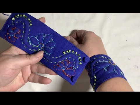 Видео: Манжеты в технике трапунто+ вышивка+ бисер. Красота состоит из деталей!