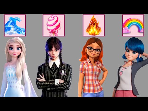 Видео: Эпическое сияние! Эльза, Алья, Леди Баг и Уэнсдей становятся королевами стихий!