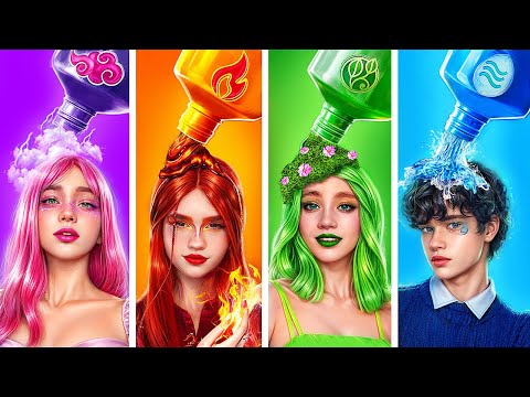 Видео: Экстремальное преображение четырех стихий! Огонь vs Вода vs Воздух vs Земля!