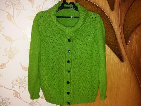 Видео: Кофта спицами. Большой размер (60) часть 1
