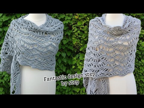 Видео: Как связать крючком новую и простую прямоугольную шаль