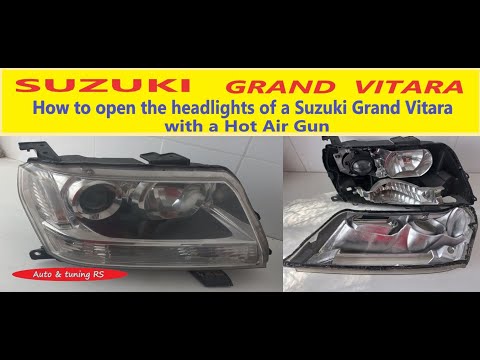 Видео: Как открыть фары с помощью термофена на Suzuki Grand Vitara