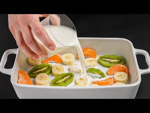 Видео: Только молоко и фрукты! Вкусный и полезный десерт без сахара и выпечки за 5 минут