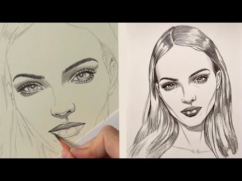 Видео: Техника рисования рисунка #Drawing tutorial #zeichenunterricht 👍🎨🌹