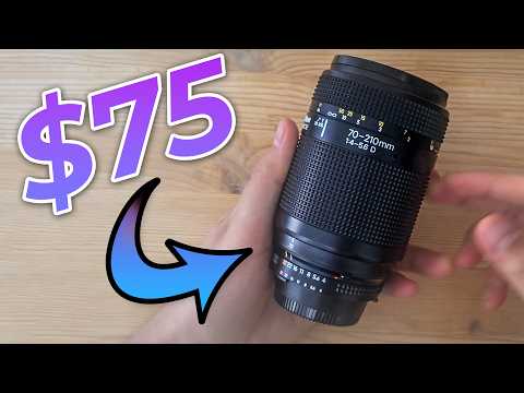 Видео: Обзор объектива за 75 долларов: Nikon 70-210mm F4-5.6 AF-D