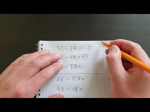 Видео: Разность двухзначных чисел в столбик, часть 15. Математика 2 класс.