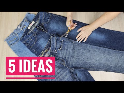 Видео: 👖5 Новых Идей, что Сшить из Старых Джинсов ✂️