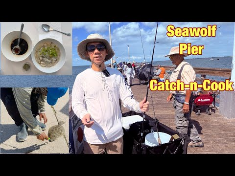 Видео: Рыбалка на пирсе в парке «Сивулф» + ловля и приготовление | Галвестон, Техас