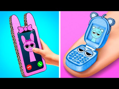Видео: КАРТОННЫЙ ТЕЛЕФОН DIY ПИНКИ ИЛИ СКАЙ! Крутые Родительские Хаки и Гаджеты из TikTok от 123 GO!
