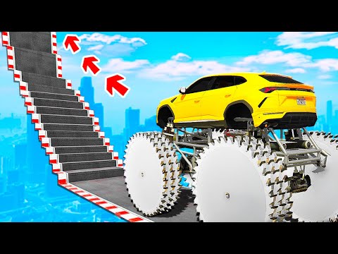 Видео: СМОЖЕТ ЛИ ОГРОМНАЯ ТАЧКА ПРОЕХАТЬ ПО СТУПЕНЬКАМ ЛЕСТНИЦЫ В ГТА 5? ЭКСПЕРИМЕНТ В GTA 5!