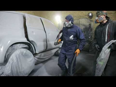 Видео: Toyota Land Cruiser Prado120 часть 2. Красим в Line-X 3D аппликация, готовим в антикор LineX coating
