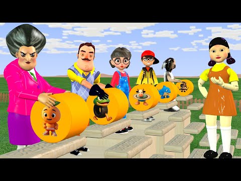 Видео: Что происходит, когда Scary Teacher3D встречает CRAZY Dalgona Candy Wheel от Squid Game