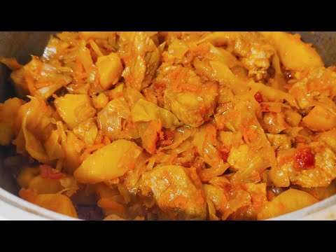 Видео: тушёная капуста с картошкой и мясом ! Самый вкусный рецепт приготовления