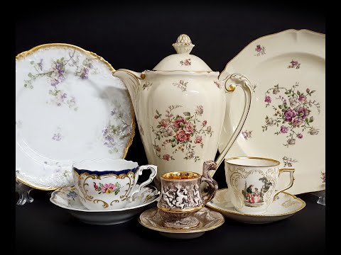 Видео: Старинный лиможский сервиз заказывали? Французский, немецкий и итальянский фарфор.